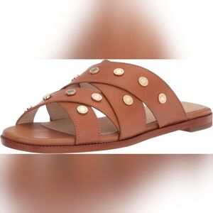Cole Haan Women's Brown Sandals with Gold Studs